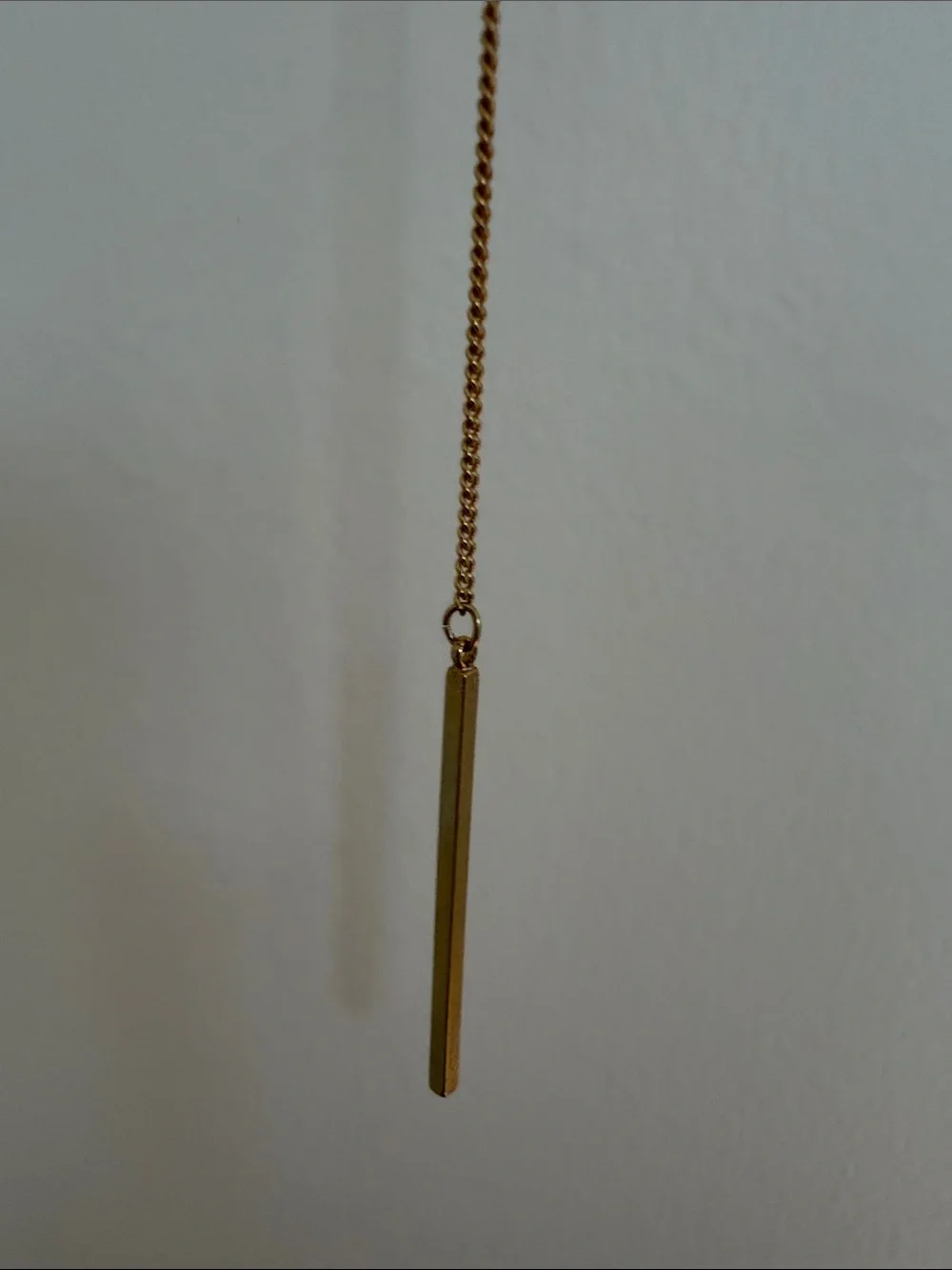 Delicate Long Gold Threader Hoop Necklace